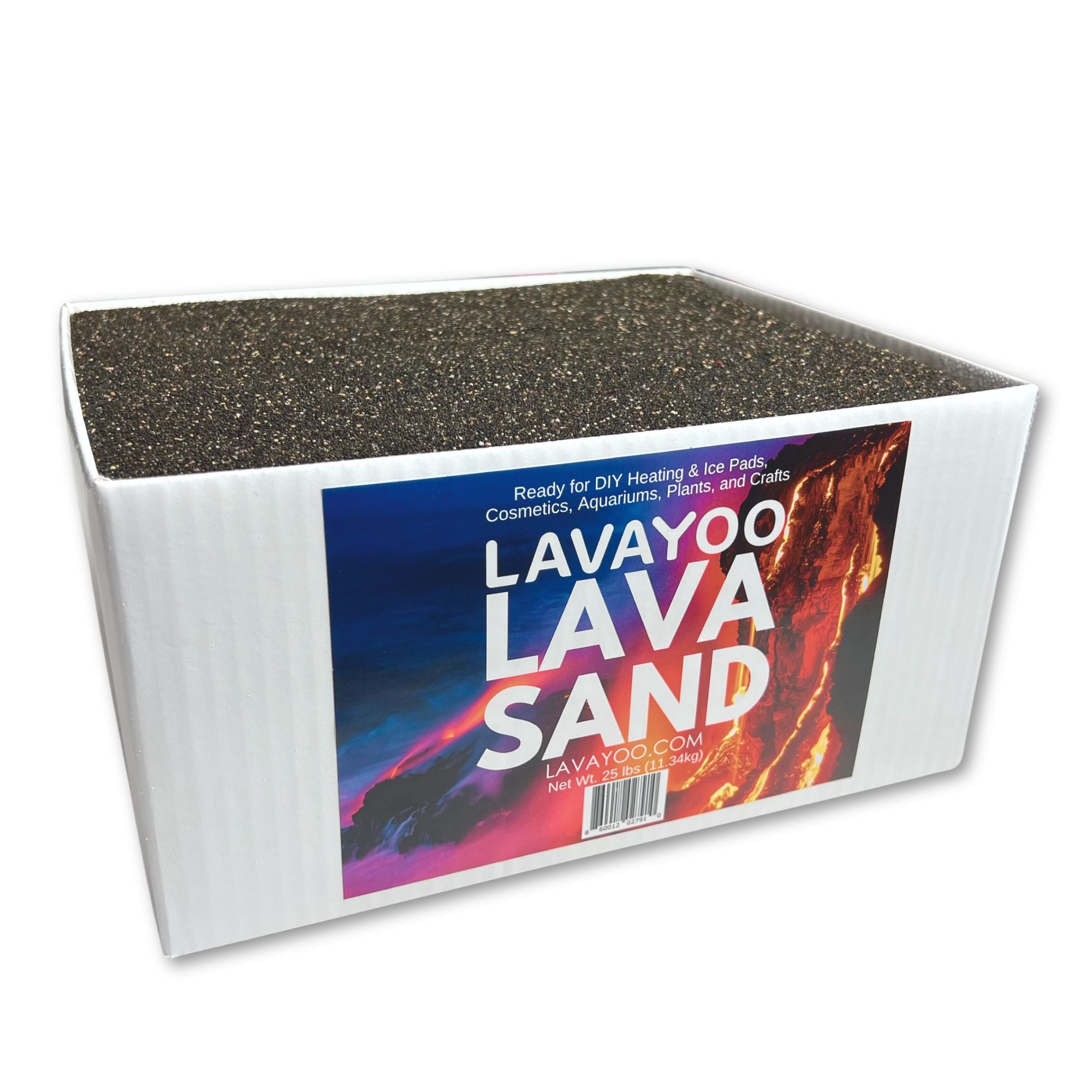25 lbs Lavayoo Lava Sand for DIY Hot and Cold Packs, Aquariums and Crafts (Screened, Washed, Dried, Sanitized) Black Sand