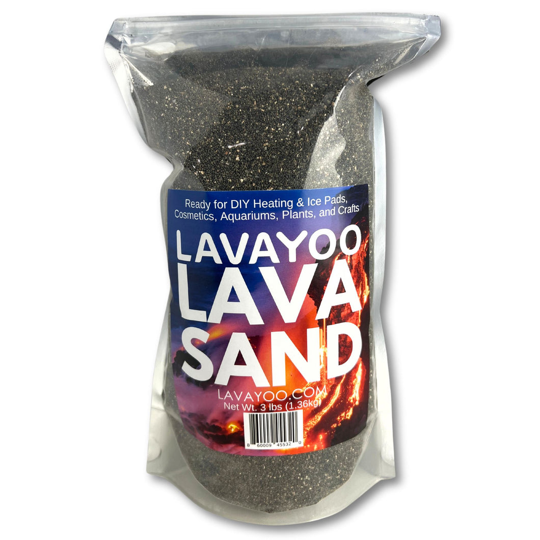 3 lbs Lavayoo Lava Sand for DIY Hot and Cold Packs, Aquariums and Crafts (Screened, Washed, Dried, Sanitized))