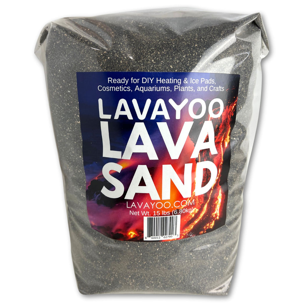 15 lbs Lavayoo Lava Sand for DIY Hot and Cold Packs, Aquariums and Crafts (Screened, Washed, Dried, Sanitized) Black Sand