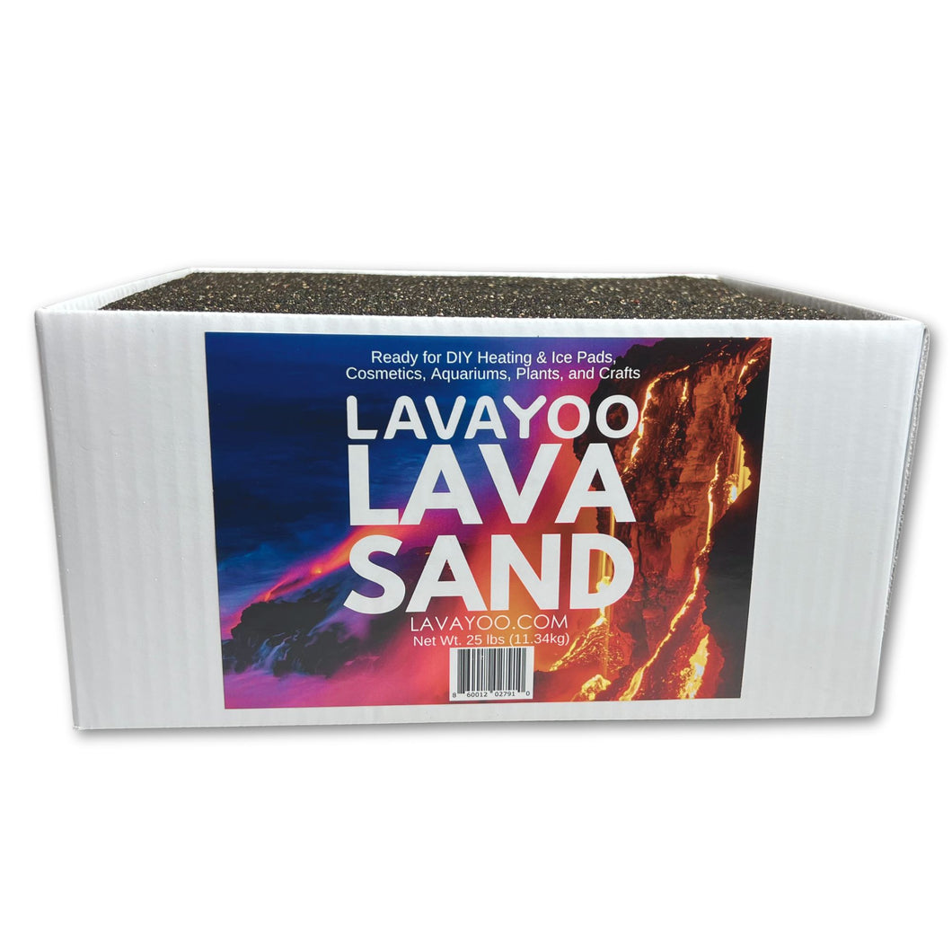 25 lbs Lavayoo Lava Sand for DIY Hot and Cold Packs, Aquariums and Crafts (Screened, Washed, Dried, Sanitized) Black Sand