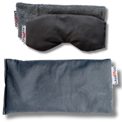 Lavayoo Small and Lavayoo Eye Mask | Lava Sand Weighted Heating & Cooling Pad | Microwavable, Washable, & Odorless