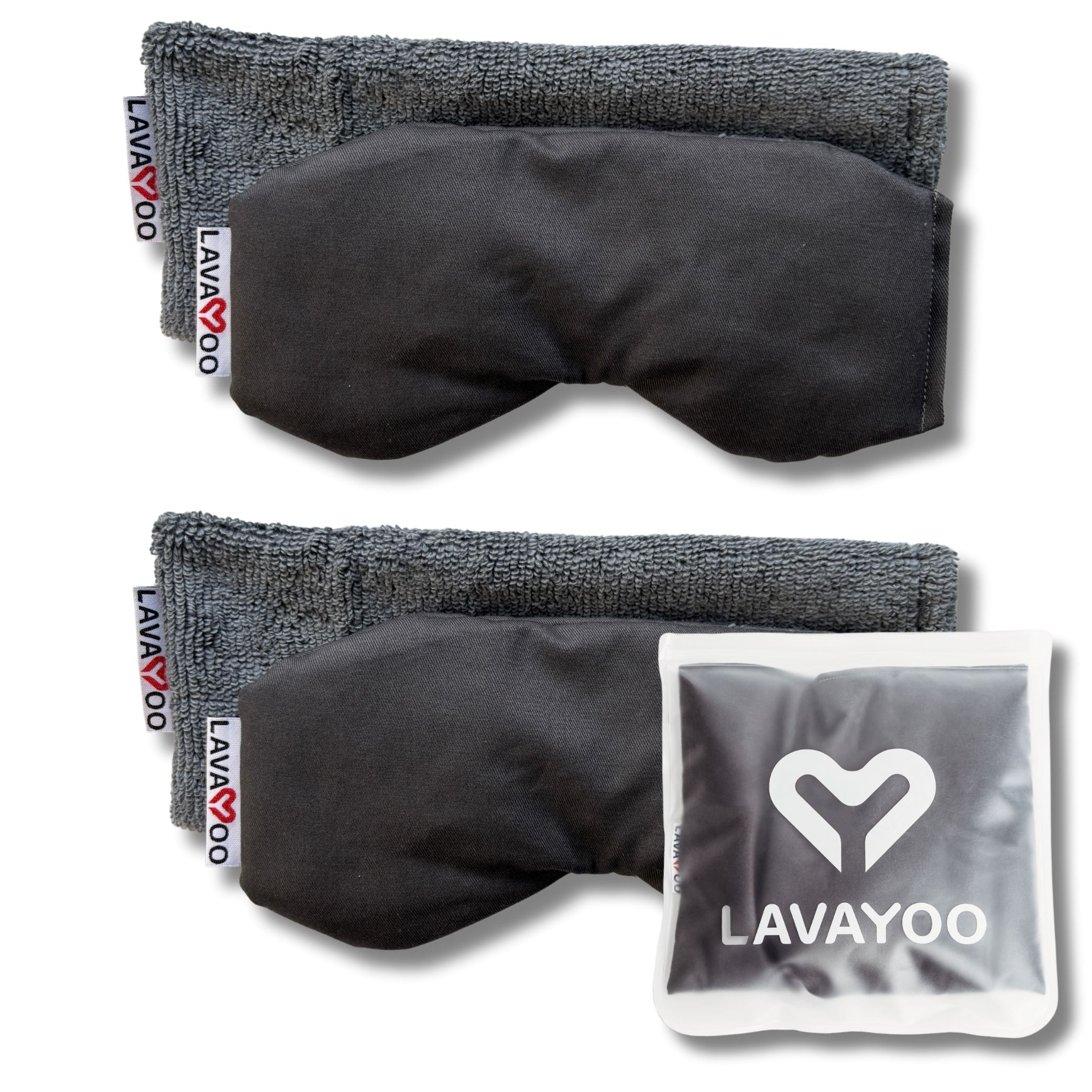 2X Lavayoo Eye Mask Moist Compress| Lava Sand Weighted Heating & Cooling Pad | Microwavable, Washable, & Odorless