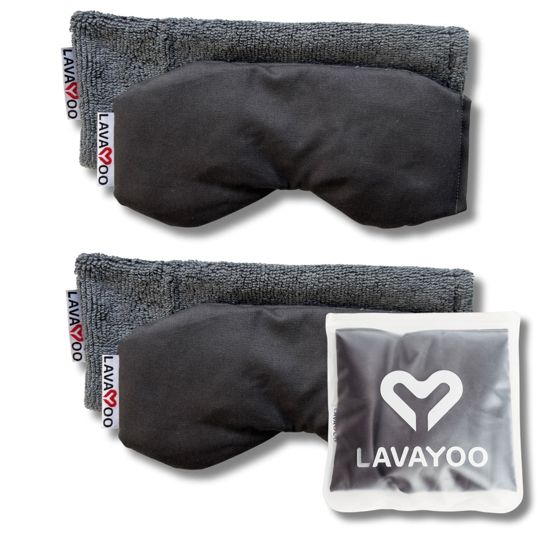 2X Lavayoo Eye Mask Moist Compress| Lava Sand Weighted Heating & Cooling Pad | Microwavable, Washable, & Odorless