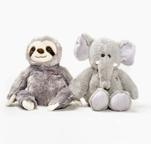 Load image into Gallery viewer, Lavababies Bundle Elephant and Sloth | Lava Sand Filled Warmable Weighted Elephant and Sloth Stuffed Animal

